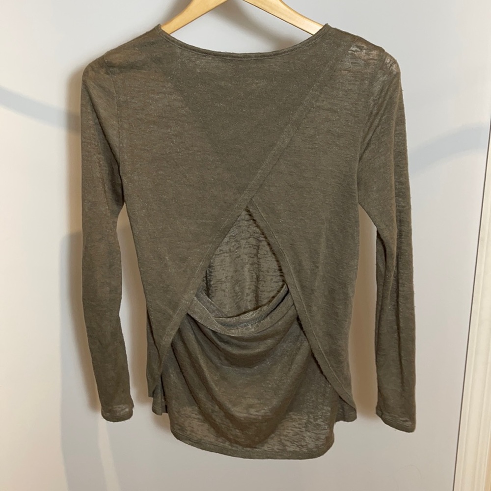 Forever 21 Wrap/Open Back Long Sleeve Top
